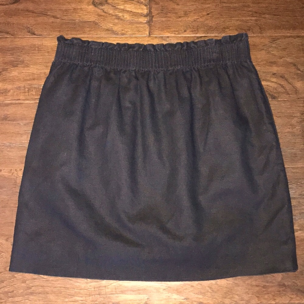 J. Crew Black Linen Slip On Skirt